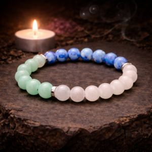 Natuurstenen Armband – Amazoniet, Rozenkwarts & Blauwe Steen