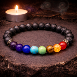 Natuurstenen Armband – Lavasteen & Kleuraccenten