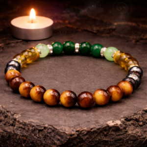 Natuurstenen Armband – Tijgeroog, Groene Aventurijn & Citrien