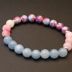 Natuurstenen Armband – Blauwe Steen, Roze Steen & Gemêleerde Accenten